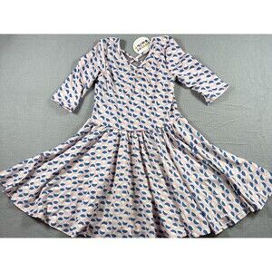 Dot Dot Smile Girls Ballerina Twirl Dress 5/6 Pink Blue Crisscross Back NWT